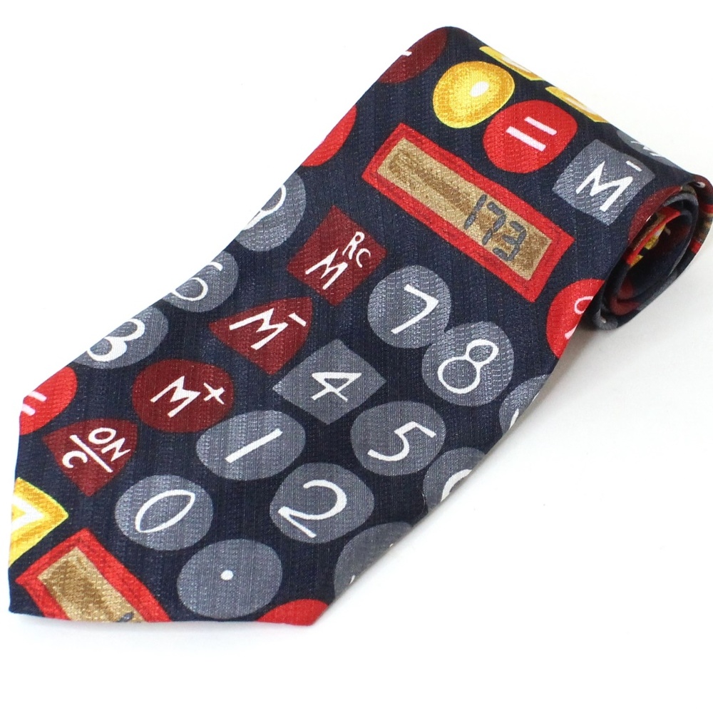 Renaissance Men's Tie Math Calculator Necktie NWOT